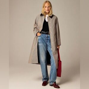 J. Crew long barn jacket plaid